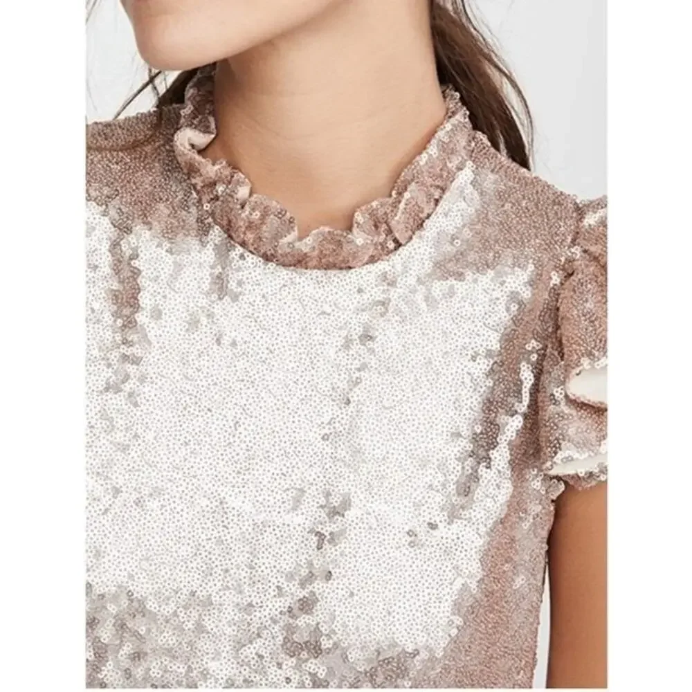 NWT Sea New York Selina Sequin Dress Rose Gold Size 0